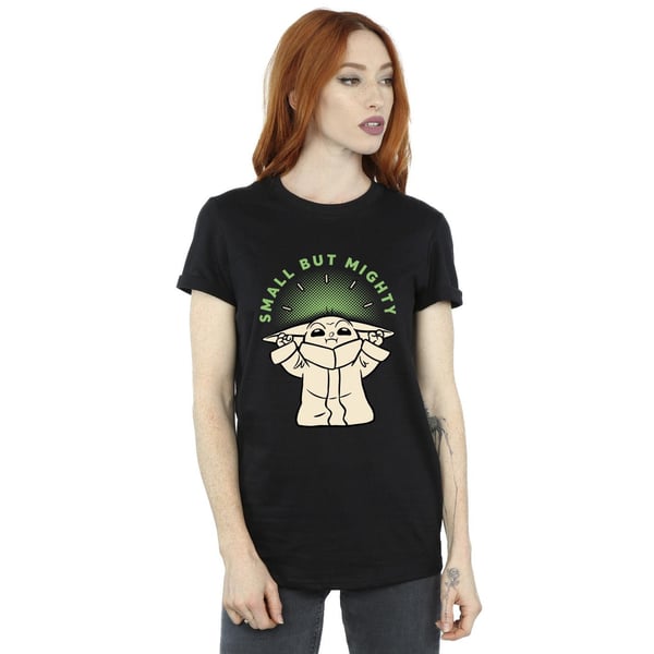 Star Wars Womens/Ladies The Mandalorian Small But Mighty Grogu Cotton Boyfriend T-Shirt