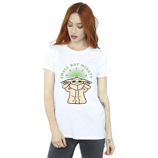 Star Wars Womens/Ladies The Mandalorian Small But Mighty Grogu Cotton Boyfriend T-Shirt
