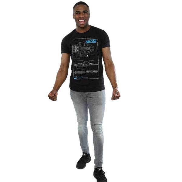 Star Wars Mens Force Awakens Millennium Falcon Manual T-Shirt