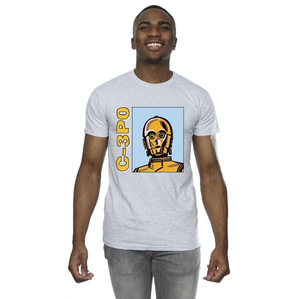 Star Wars Mens C3PO Line Art T-Shirt