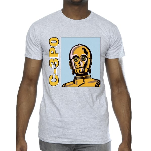 Star Wars Mens C3PO Line Art T-Shirt
