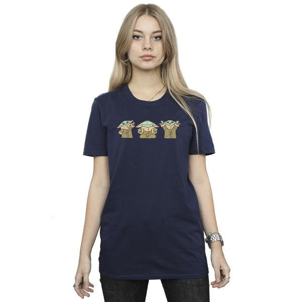 Star Wars Womens/Ladies The Mandalorian Grogu Poses Cotton Boyfriend T-Shirt