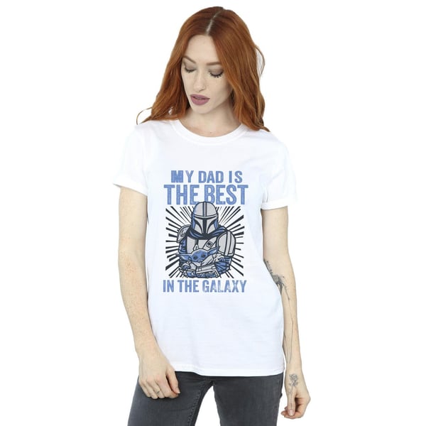 Star Wars Womens/Ladies Mandalorian Best Dad Cotton Boyfriend T-Shirt