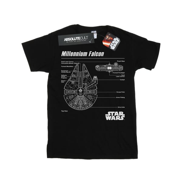 Star Wars Mens Millennium Falcon Blueprint T-Shirt