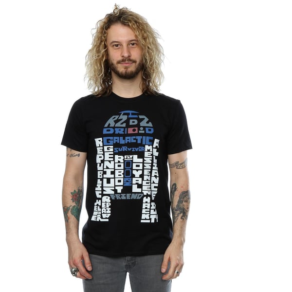 Star Wars Miesten R2-D2 Tekstipää T-paita