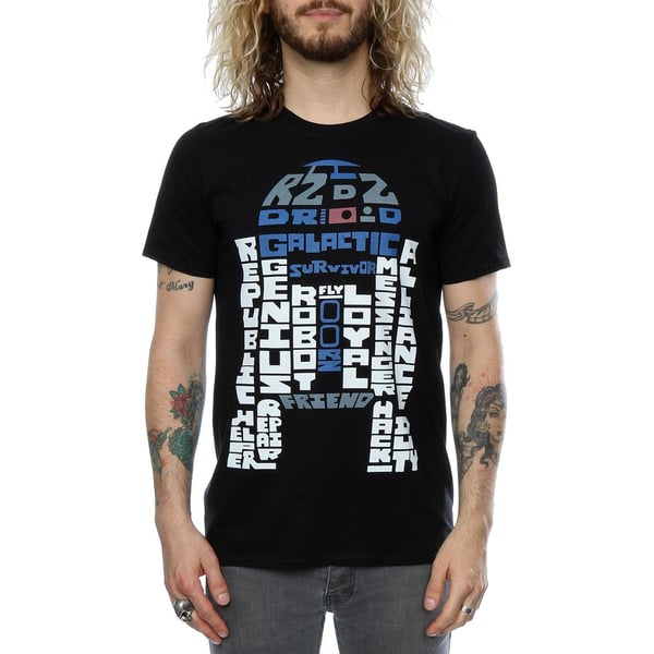 Star Wars Miesten R2-D2 Tekstipää T-paita