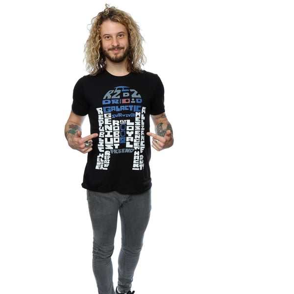 Star Wars Miesten R2-D2 Tekstipää T-paita