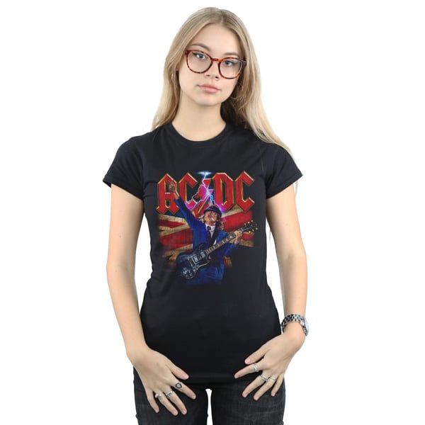 AC/DC naisten Angus Union Flag Lightning -puuvillapaita