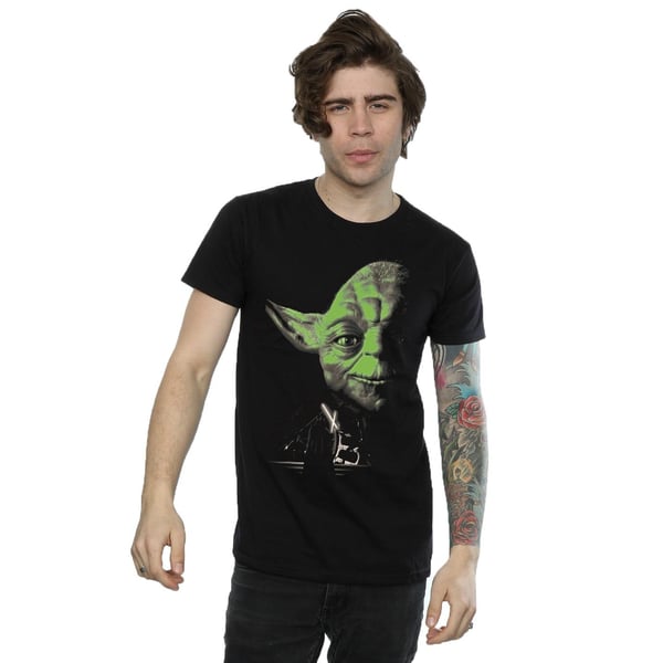 Star Wars Miesten Yoda Vihreä Kasvot T-paita