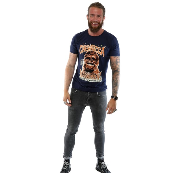 Star Wars Mens Chewbacca Rock Poster T-Shirt
