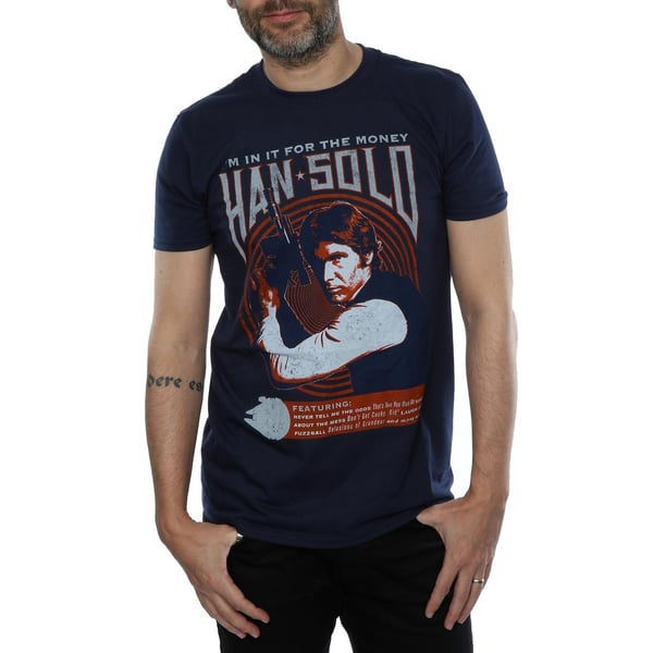 Star Wars Mens Han Solo Rock Poster T-Shirt