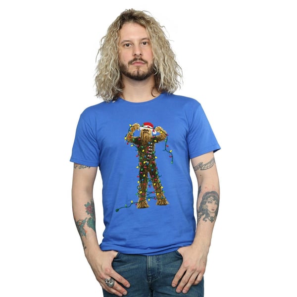 Star Wars Mens Chewbacca Christmas Lights T-Shirt