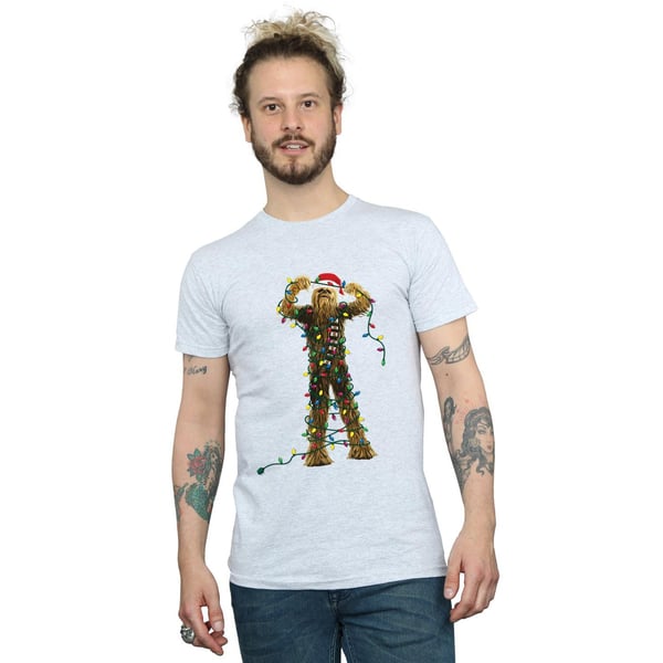 Star Wars Mens Chewbacca Christmas Lights T-Shirt