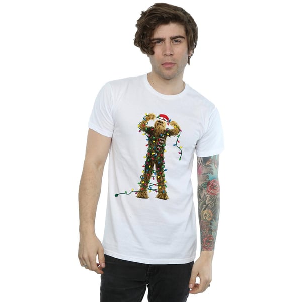 Star Wars Mens Chewbacca Christmas Lights T-Shirt