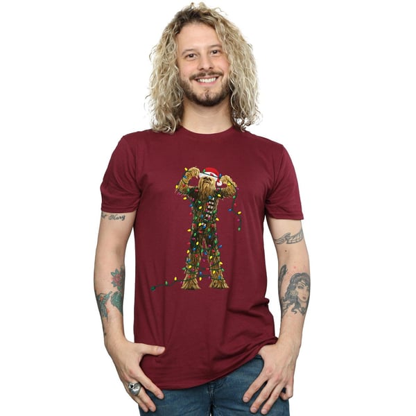 Star Wars Mens Chewbacca Christmas Lights T-Shirt