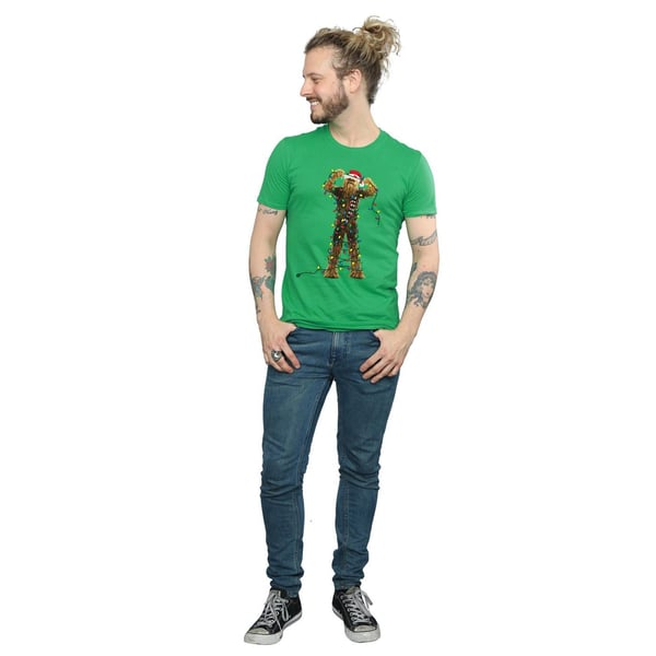 Star Wars Mens Chewbacca Christmas Lights T-Shirt