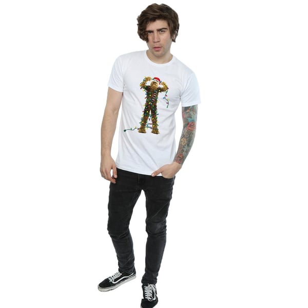 Star Wars Mens Chewbacca Christmas Lights T-Shirt