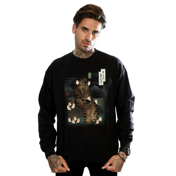 Star Wars Mens The Last Jedi Japanese Chewbacca Porgs Sweatshirt