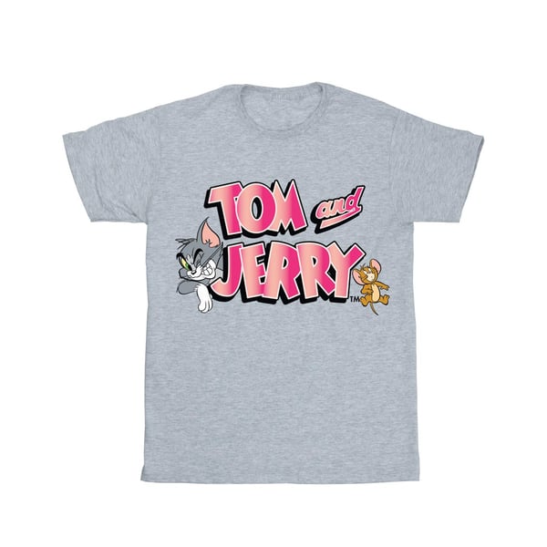 Tom And Jerry Naisten Gradient Logo Puuvillainen Boyfriend T-paita
