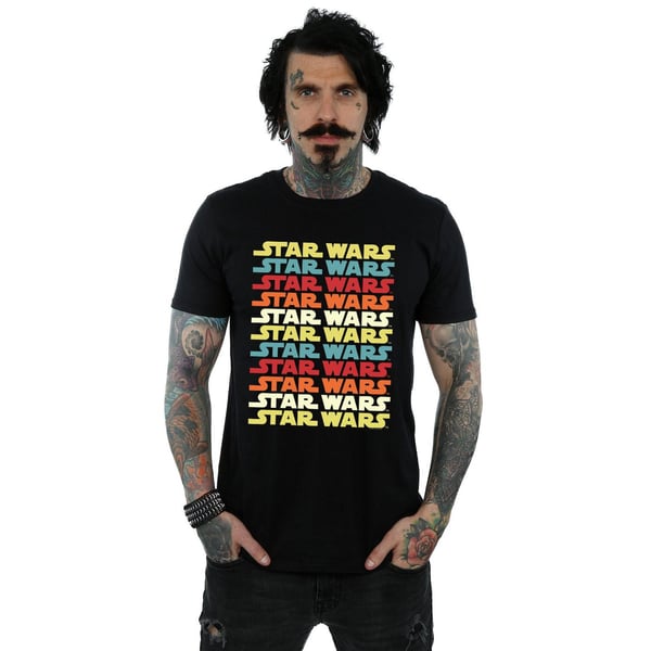 Star Wars Mens Retro Repeat Logo T-Shirt