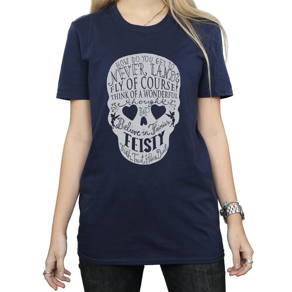Disney Womens/Ladies Tinker Bell Skull Cotton Boyfriend T-Shirt