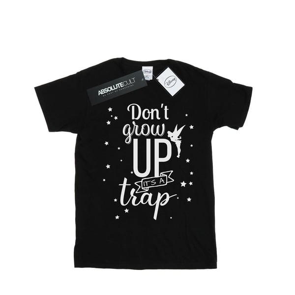 Disney Womens/Ladies Tinker Bell Don´t Grow Up Cotton Boyfriend T-Shirt