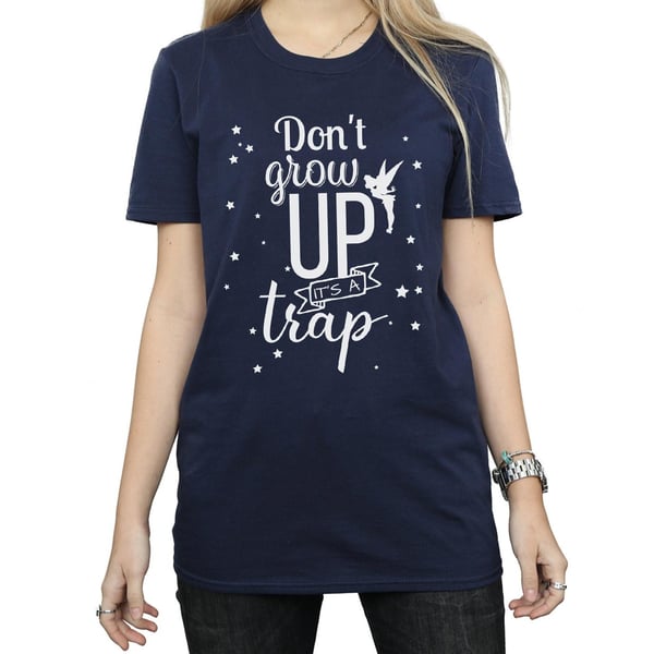 Disney Womens/Ladies Tinker Bell Don´t Grow Up Cotton Boyfriend T-Shirt