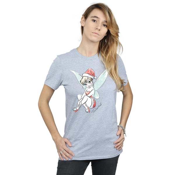 Disney Womens/Ladies Tinkerbell Christmas Fairy Cotton Boyfriend T-Shirt