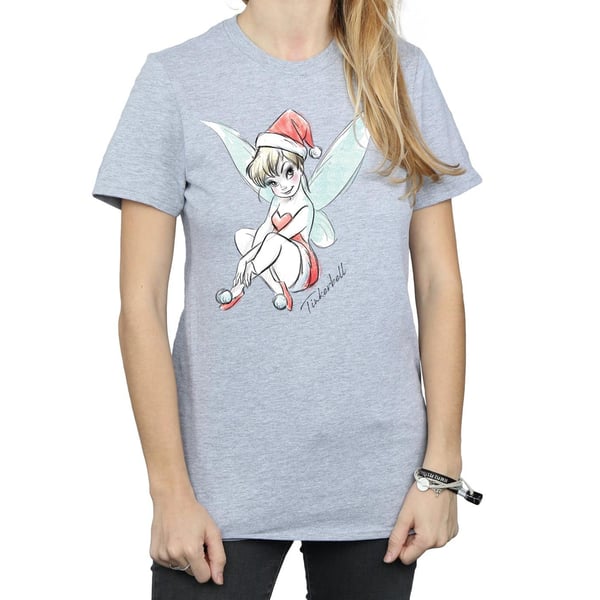 Disney Womens/Ladies Tinkerbell Christmas Fairy Cotton Boyfriend T-Shirt
