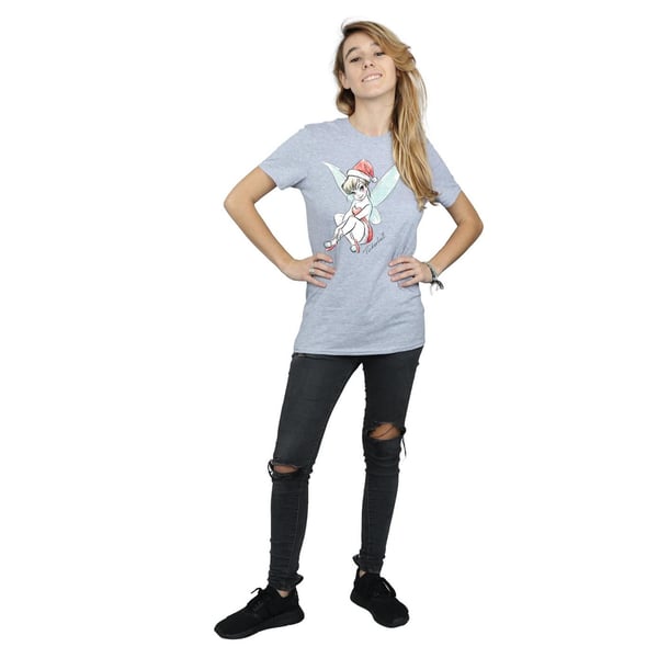 Disney Womens/Ladies Tinkerbell Christmas Fairy Cotton Boyfriend T-Shirt