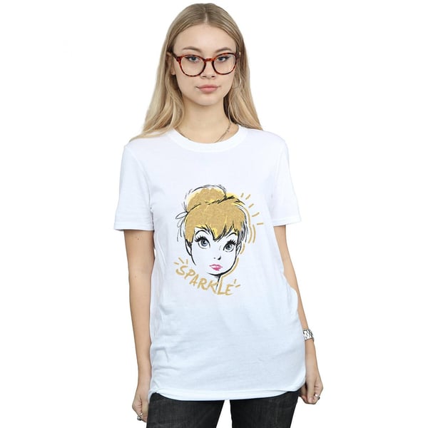 Disney Womens/Ladies Tinkerbell Sparkle Cotton Boyfriend T-Shirt