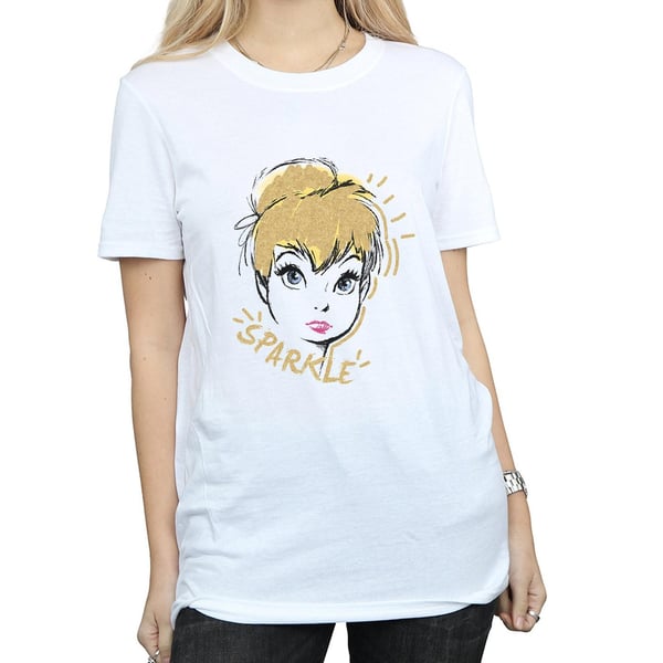 Disney Womens/Ladies Tinkerbell Sparkle Cotton Boyfriend T-Shirt