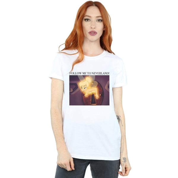 Disney Womens/Ladies Tinker Bell Follow Me Cotton Boyfriend T-Shirt