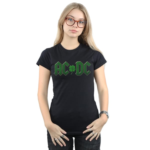AC/DC Womens/Ladies Shamrock Logo Cotton T-Shirt