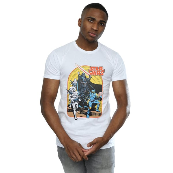 Star Wars Mens Vintage Comic Scene T-Shirt