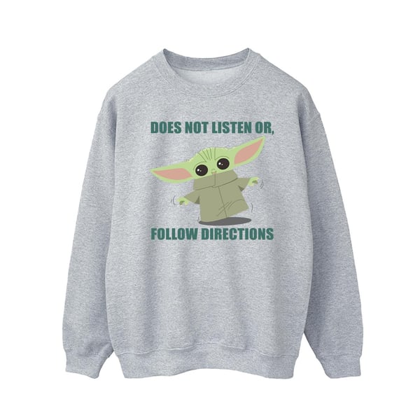 Star Wars Mens The Mandalorian Grogu Does Not Listen Sweatshirt