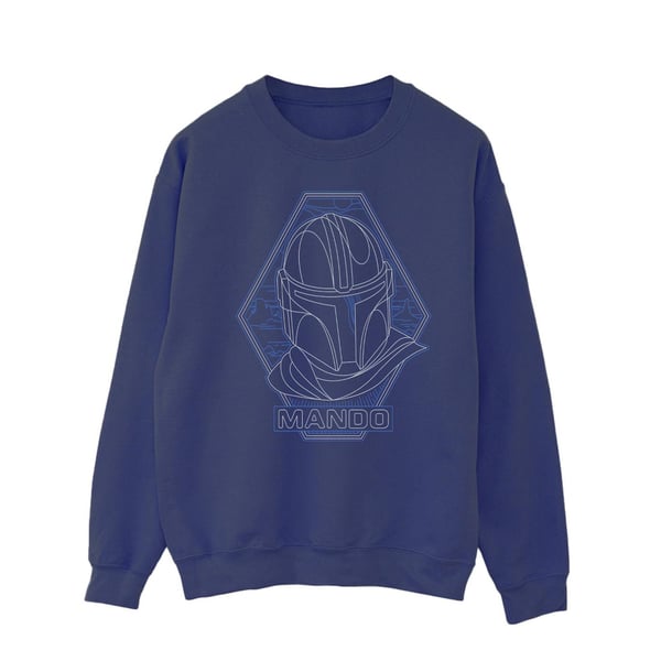 Star Wars Mens The Mandalorian Outline Helm Diamond Sweatshirt