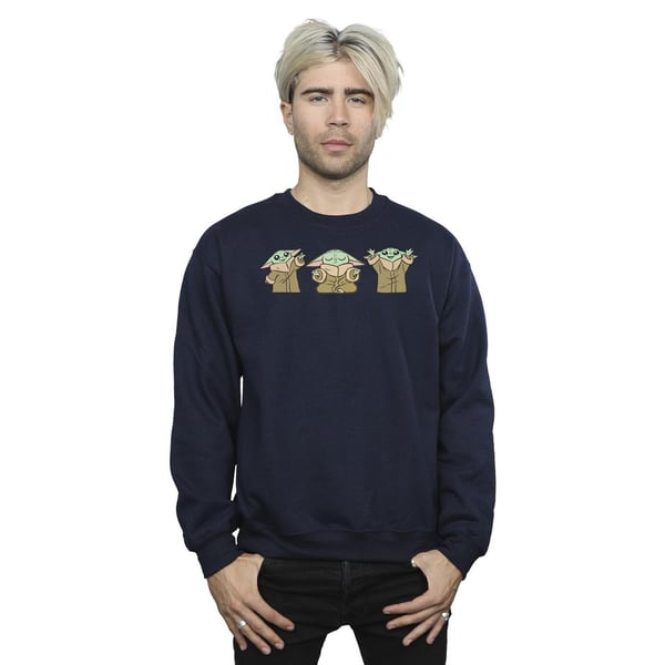 Star Wars Mens The Mandalorian Grogu Poses Sweatshirt