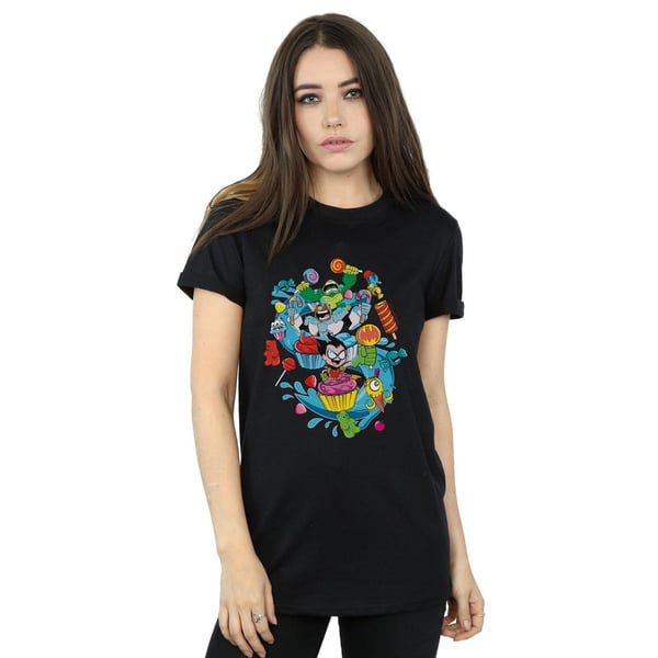 DC Comics Womens/Ladies Teen Titans Go Candy Mania Cotton Boyfriend T-Shirt
