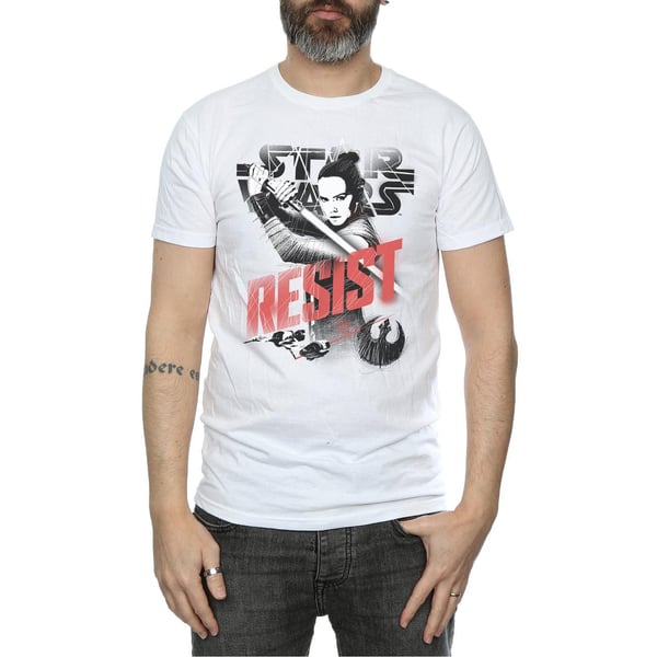 Star Wars Mens The Last Jedi Rey Resist T-Shirt