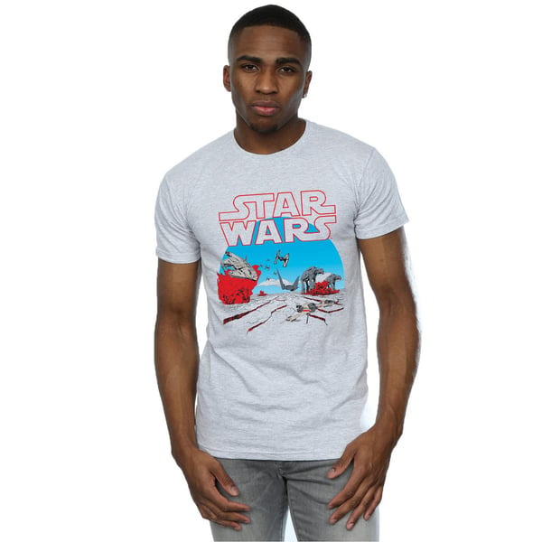 Star Wars Mens The Last Jedi Action Scene T-Shirt
