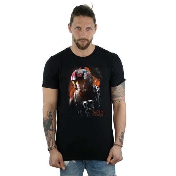 Star Wars Mens The Last Jedi Poe Dameron Brushed T-Shirt