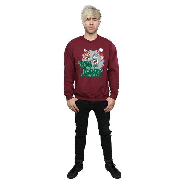 Tom And Jerry Mens Christmas Greetings Sweatshirt