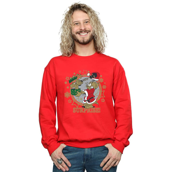 Tom And Jerry Mens Christmas Surprise Sweatshirt