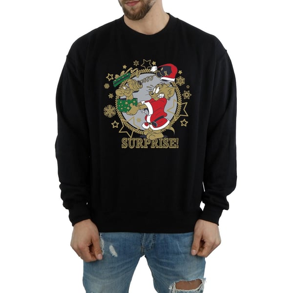 Tom And Jerry Mens Christmas Surprise Sweatshirt