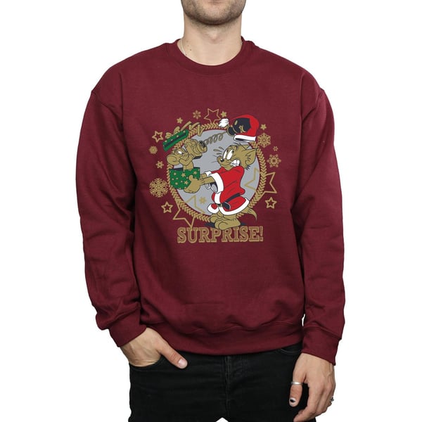 Tom And Jerry Mens Christmas Surprise Sweatshirt