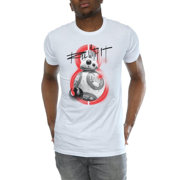 Star Wars Mens The Last Jedi BB-8 Roll With It T-Shirt