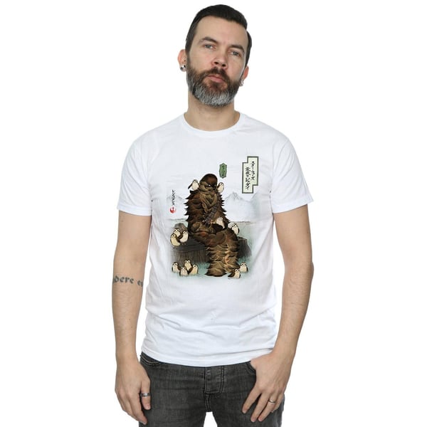 Star Wars Mens The Last Jedi Japanese Chewbacca Porgs T-Shirt