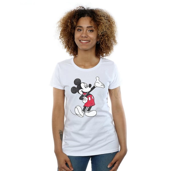 Disney Womens/Ladies Traditional Wave Mickey Mouse Cotton T-Shirt