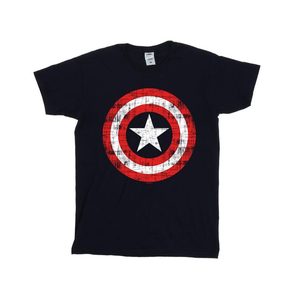 Marvel Womens/Ladies Avengers Captain America Scratched Shield Cotton Boyfriend T-Shirt